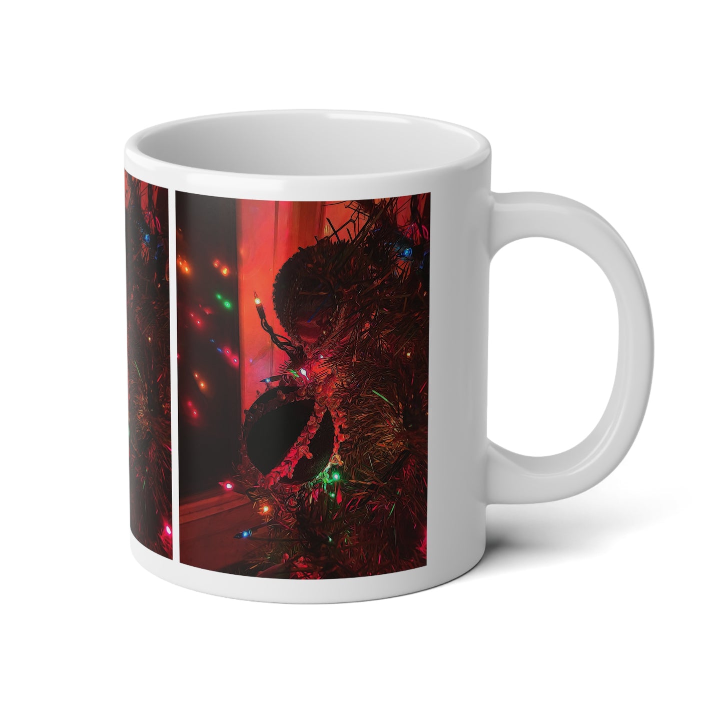 Christmas Tree Lights 20oz Jumbo Mug — Festive Holiday Coffee Cup