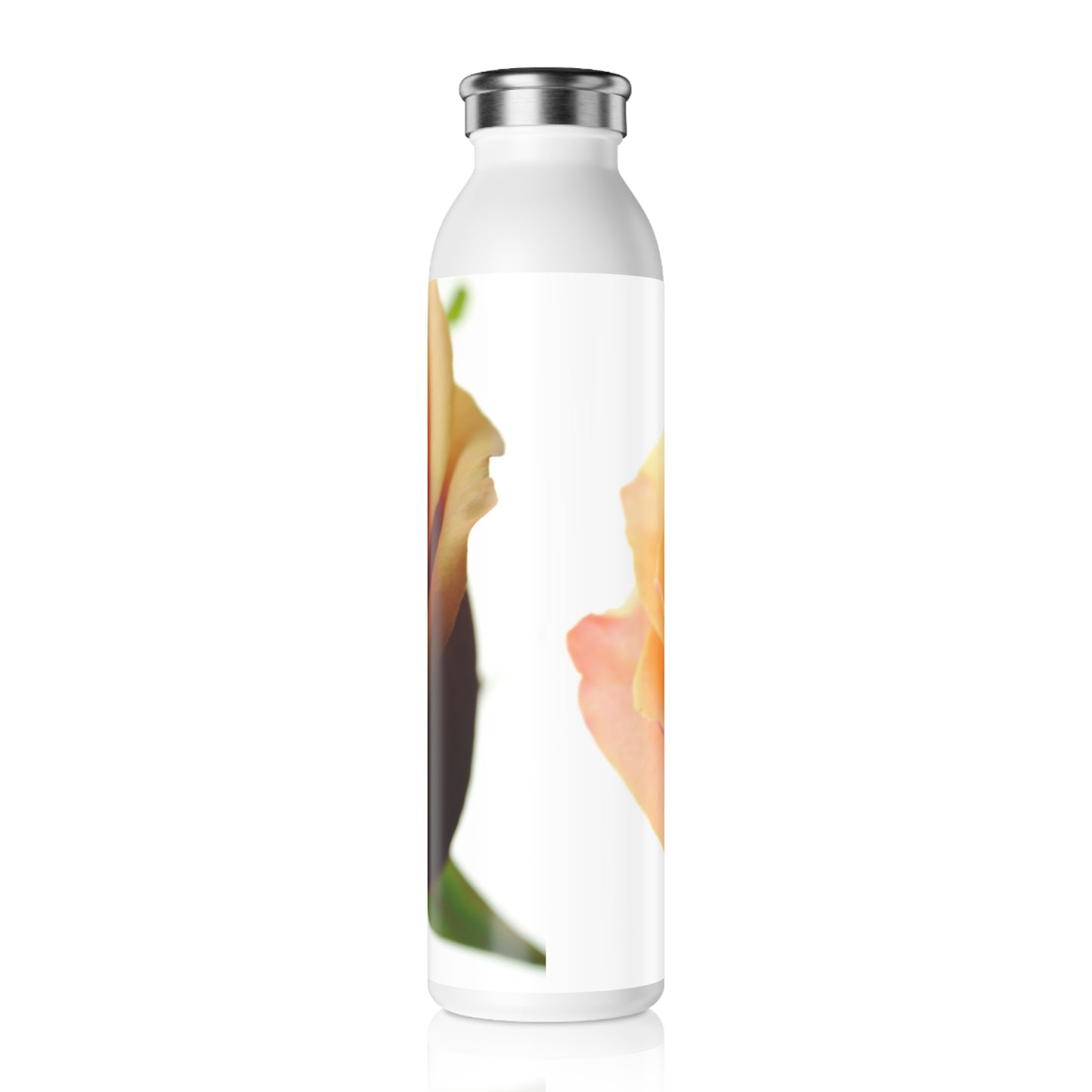 Pastel Pink and Orange Rose Slim Water Bottle - Stylish Hydration for Nature Lovers, Gift for Gardeners, Rose Decor, Eco-Friendly Water Bottle, [...]