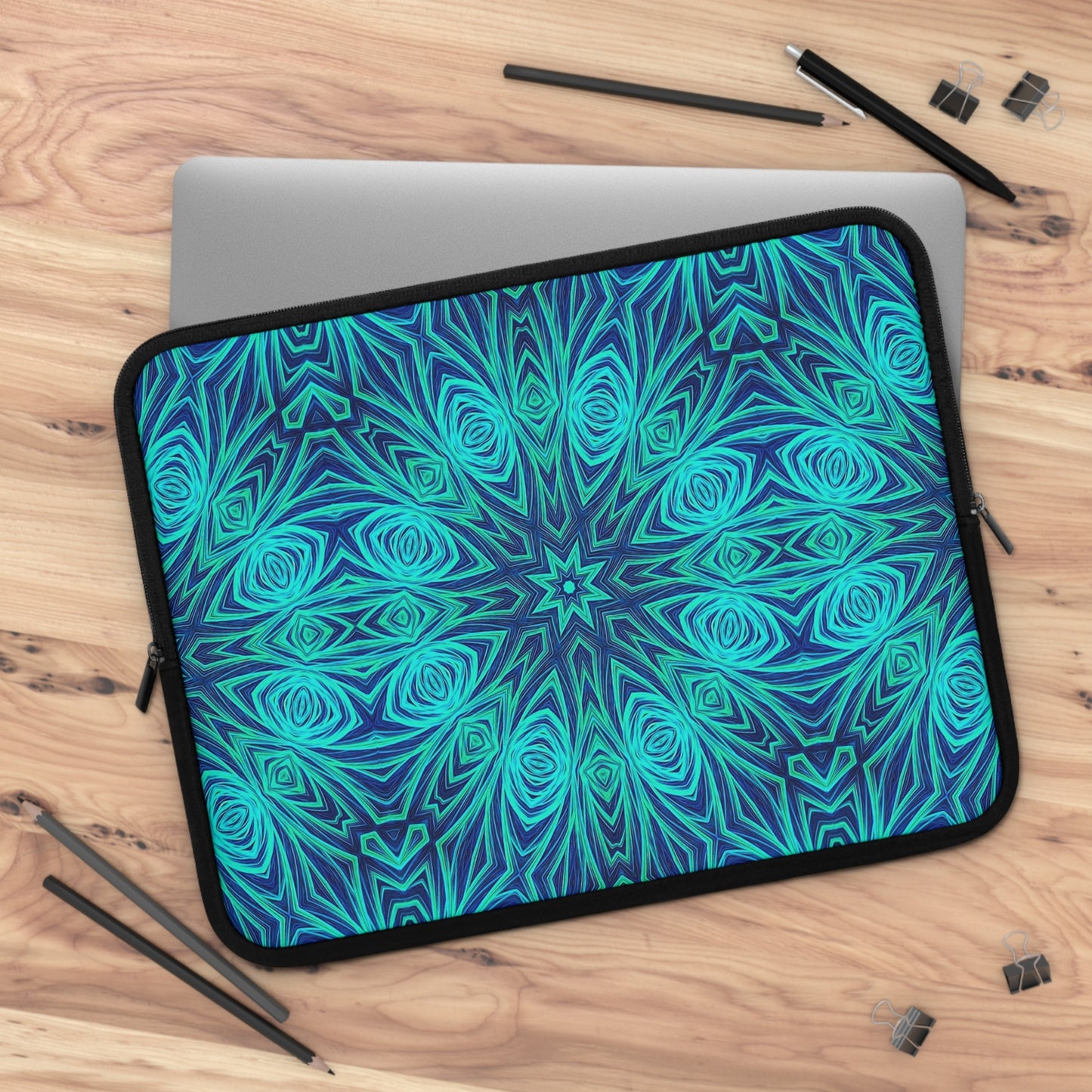 Blue Ice Kaleidoscope Laptop Sleeve