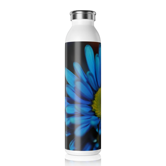 Blue Daisy Slim Water Bottle - Eco-Friendly, Reusable, Hydration, Fitness, Gift