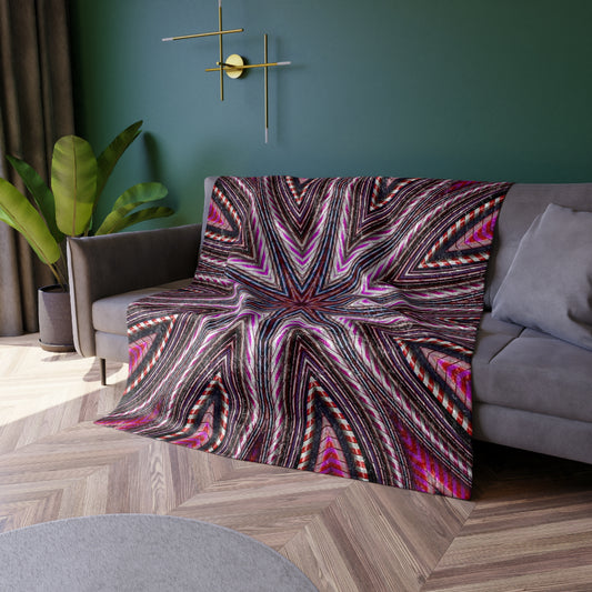 Candy Cane Kaleidoscope Crushed Velvet Blanket