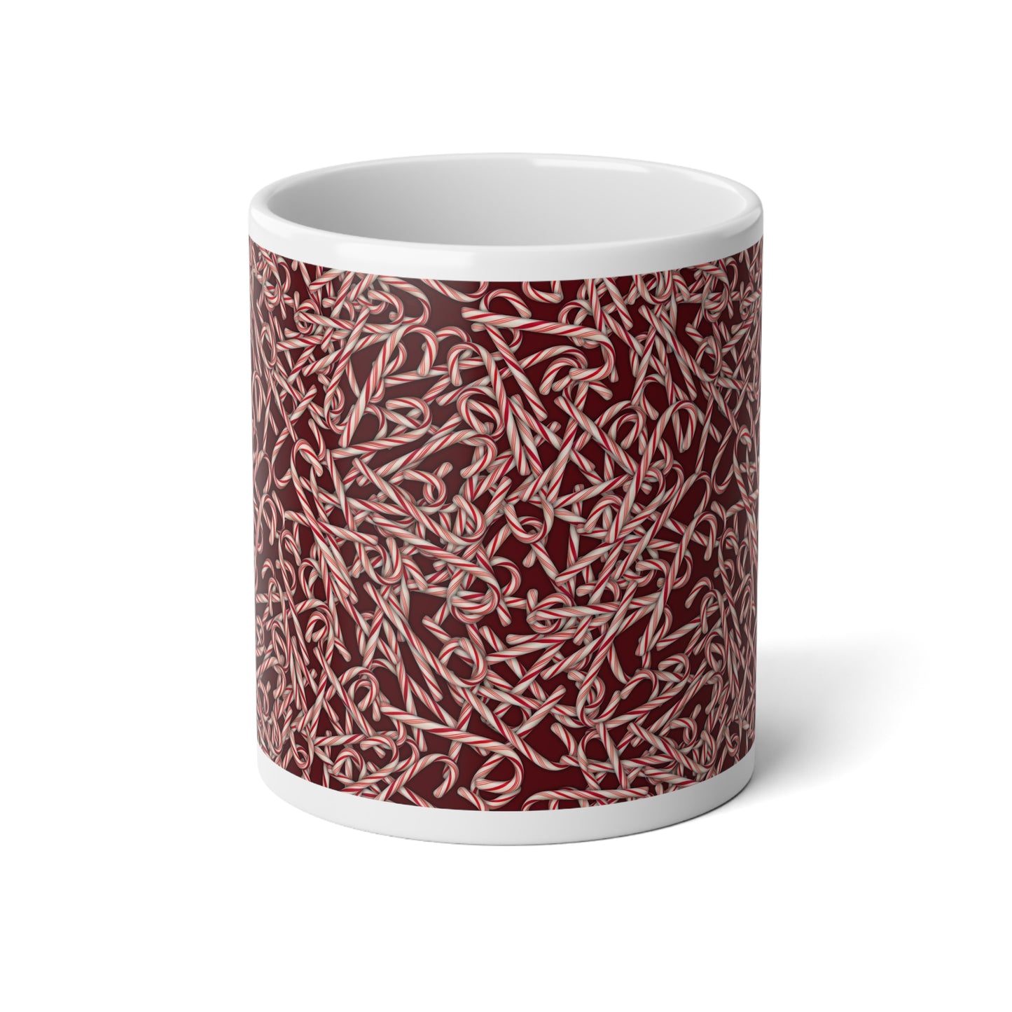 Candy Cane Pattern 20oz Jumbo Mug —  Ceramic Coffee Cup