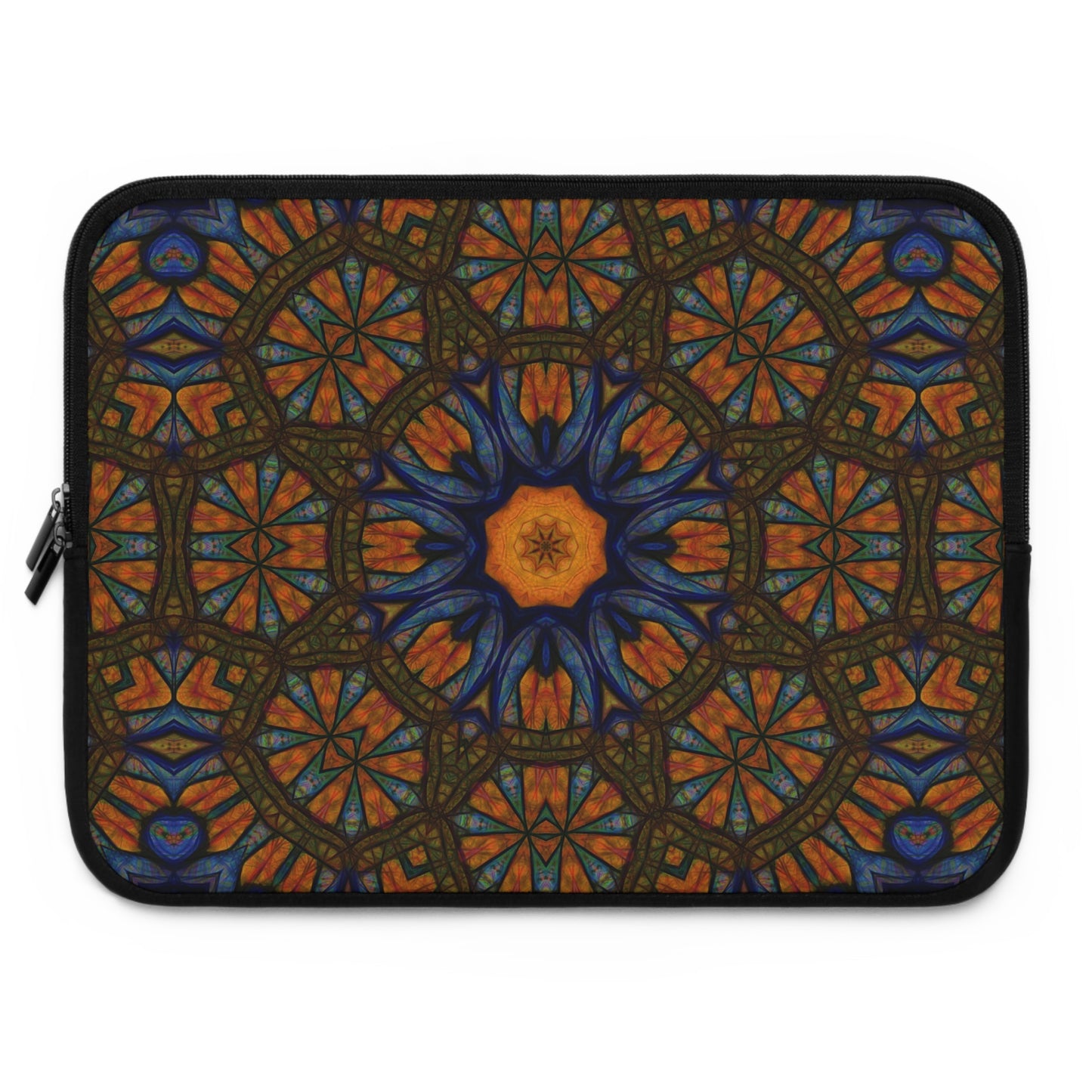 Blue Orange Sketchy Kaleidoscope Laptop Sleeve