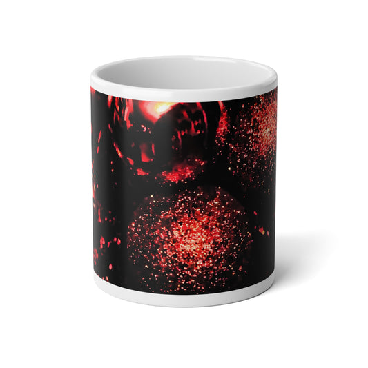 20oz Jumbo Mug — Red Glitter Bokeh Nightscape
