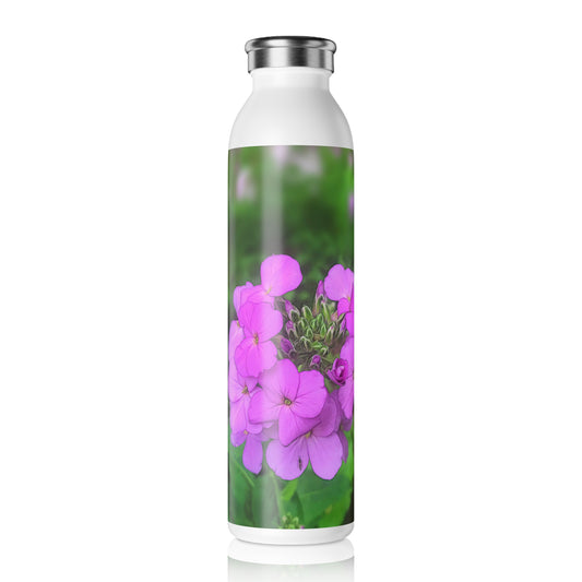 Slim Water Bottle — Pink Wildflowers Stainless Steel Bottle (Slim)
