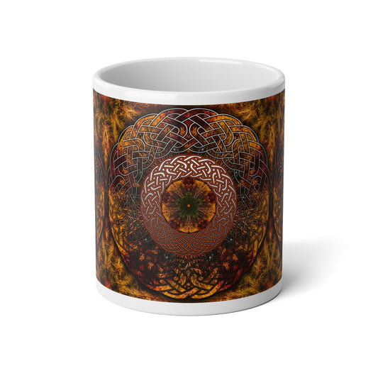Fall Celtic Knot Jumbo Mug | 20oz Coffee Cup, Unique Gift for Tea Lovers, Bohemian Style, Perfect for Celebrations, Home Decor