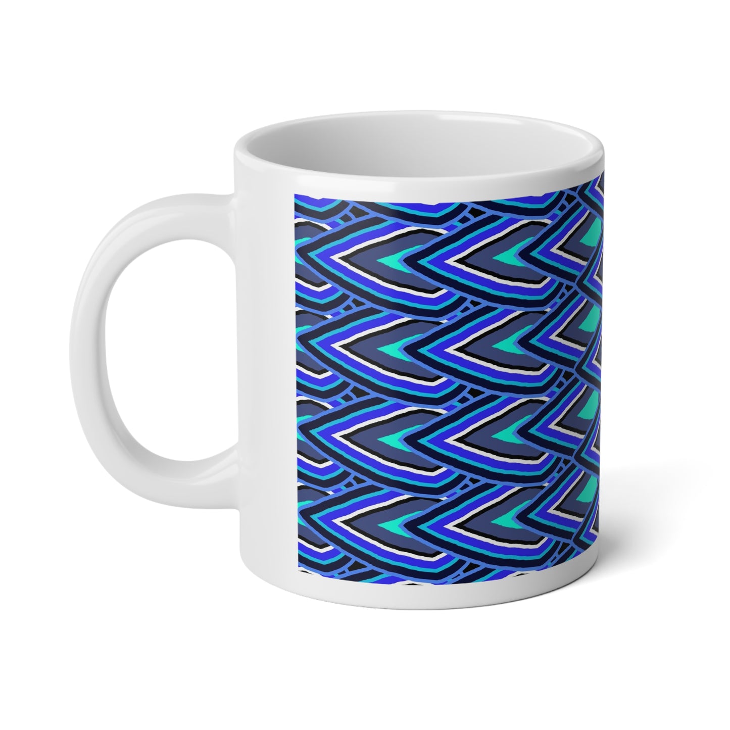 Tear Drops In Blue Jumbo Mug - 20oz Coffee Cup