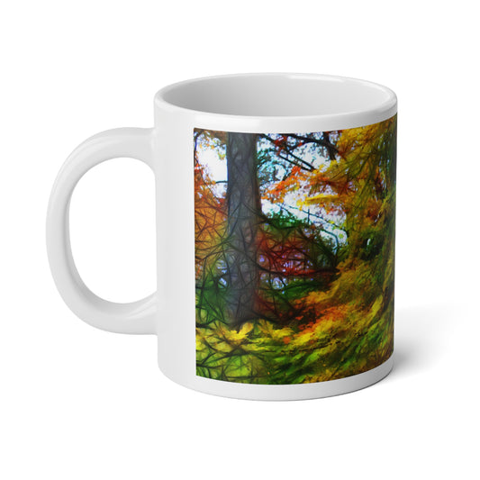 Fall Color AbstractJumbo Mug, 20oz - Perfect Gift for Tea Lovers, Coffee Enthusiasts, Outdoor Decor, Artistic Kitchenware, Vibrant Drinkware