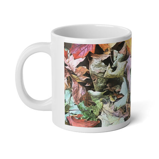 Mid October Fall Leaves Jumbo Mug - 20oz Coffee Cup, Ideal for Fall Decor, Nature Lovers, Cozy Vibes, Gift for Autumn Enthusiasts