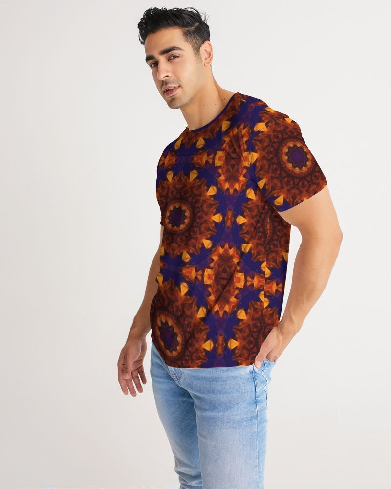 Blue Orange Red Kaleidoscope Men's All-Over Print Tee