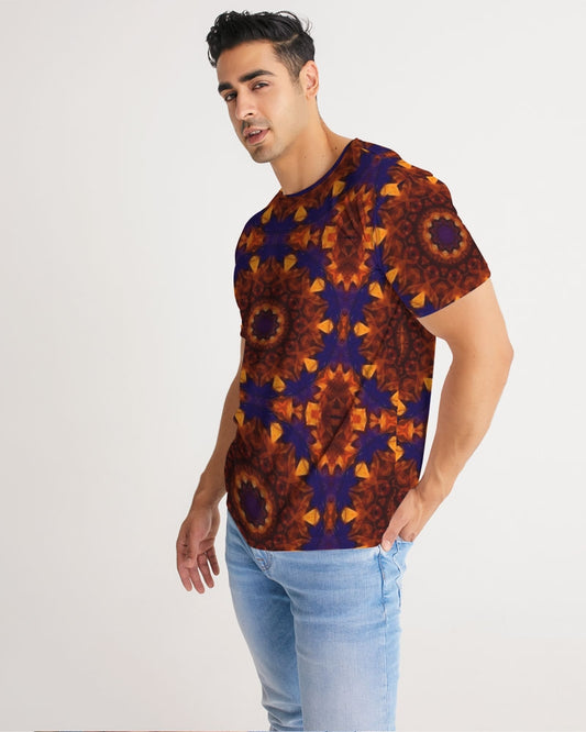 Blue Orange Red Kaleidoscope Men's All-Over Print Tee