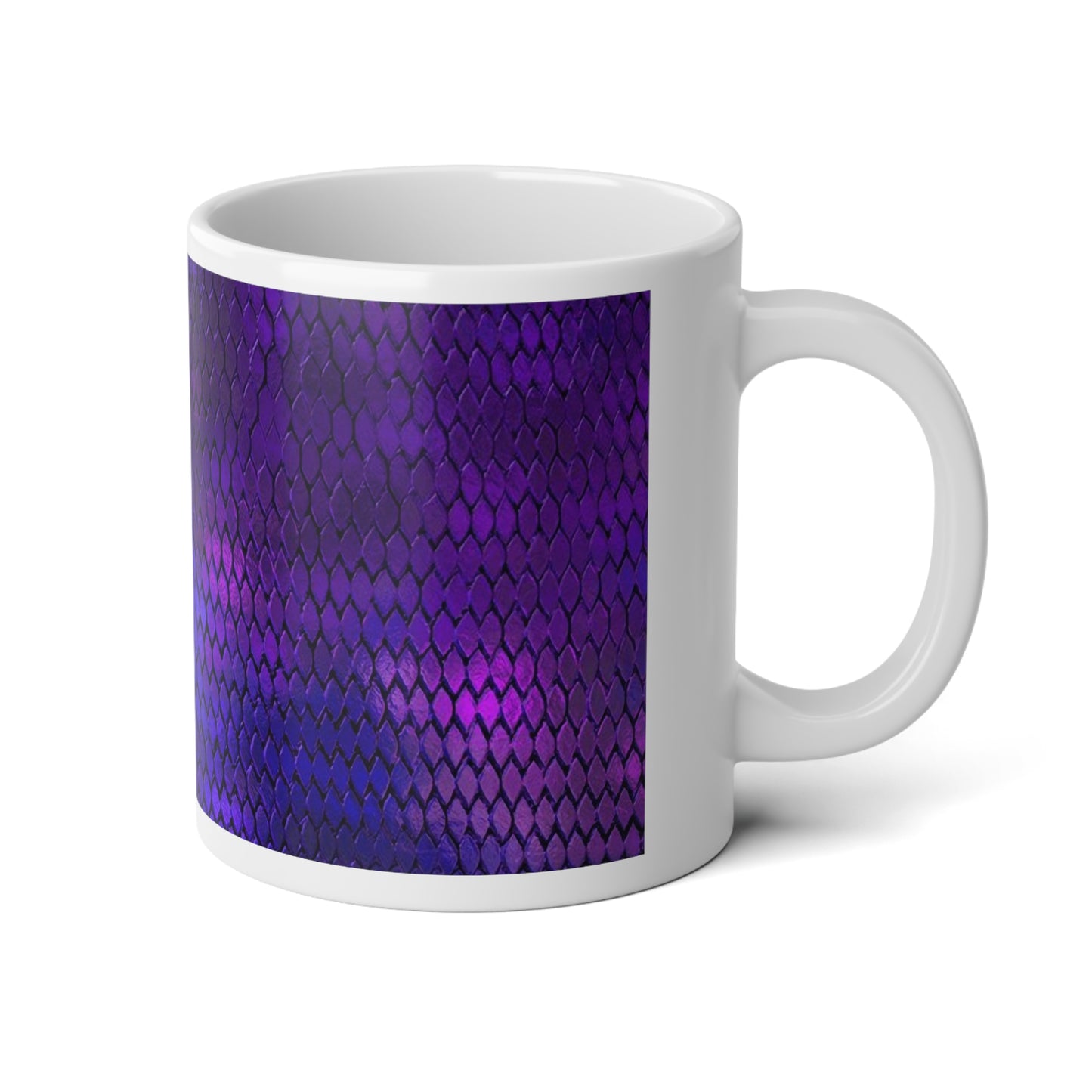 Purple Dragon Scales Jumbo Mug - 20oz Coffee Cup for Nature Lovers, Unique Gift for Birthdays, Housewarming, or Just Because