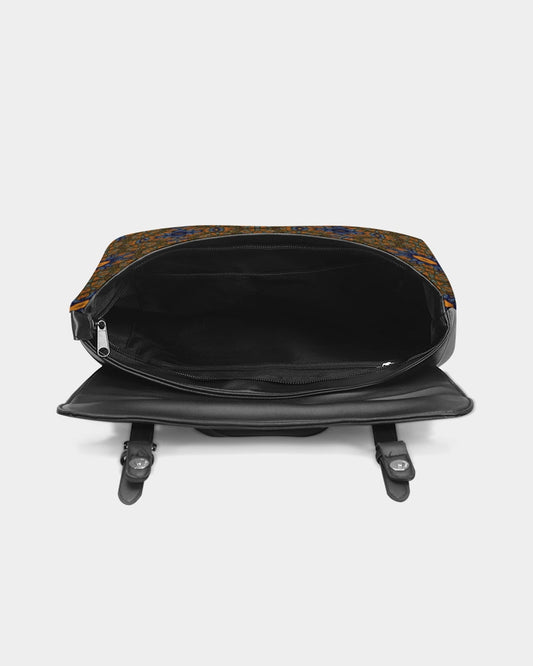 Blue and Yellow Sketch Kaleidoscope  Casual Flap Backpack