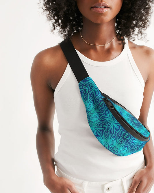 Blue Ice Kaleidoscope Crossbody Sling Bag