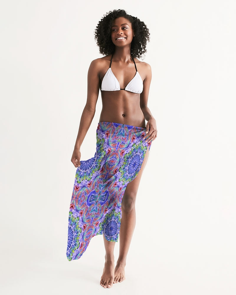 Blue Red Kaleidoscope All-Over Print Swim Cover Up