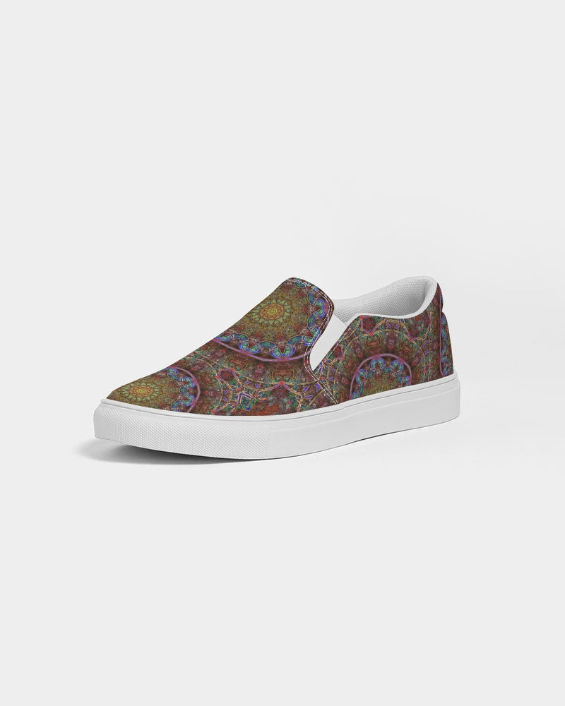 Blue Pink Windy Kaleidoscope Women's Slip-On Canvas Shoe