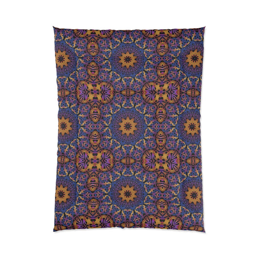 Bohemian Celtic Purple Kaleidoscope Comforter – Floral Mandala Bedspread