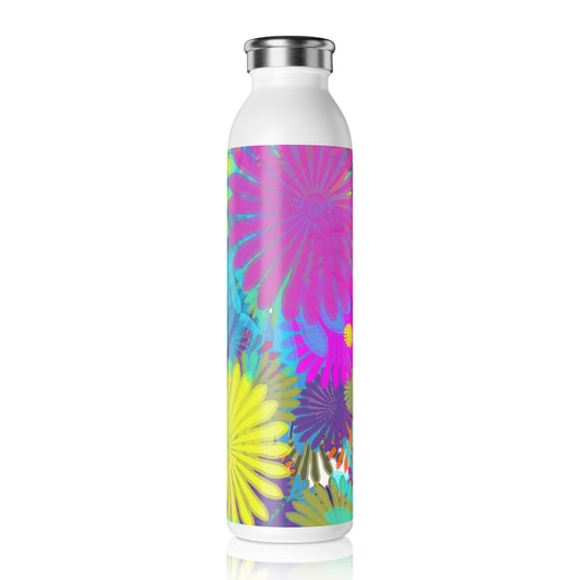 Daisy Festival Slim Water Bottle | Eco-Friendly Drinkware, Stylish Hydration, Gym Accessory, Summer Gift, Festival Essential