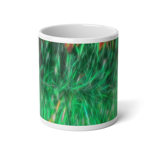 20oz Jumbo Mug — Green Abstract Garland Coffee Cup