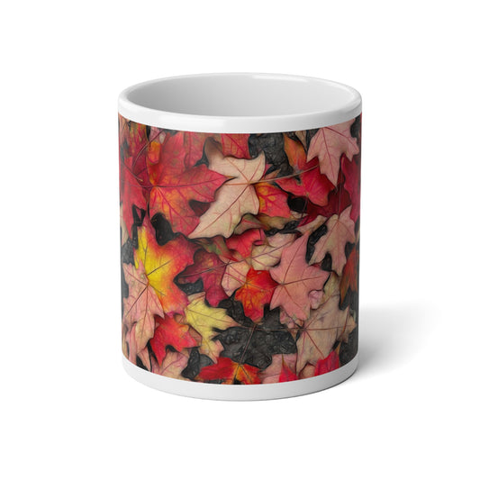 Maple Leaves In October 3 Jumbo Mug | Cozy Coffee Cup for Fall, Thanksgiving Gift, Seasonal Kitchen Decor, Nature Lover's Mug