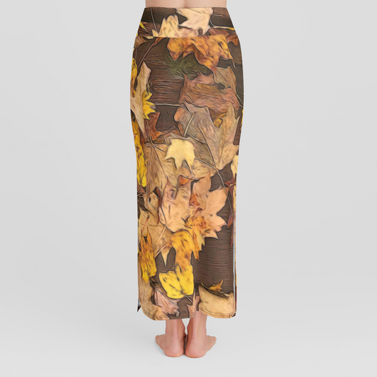 Late October Leaves 3 High Waist Skirt