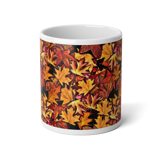 Autumn Leaves Jumbo Mug, Cozy Coffee Cup for Fall, 20oz Ceramic Mug, Perfect Gift for Tea Lovers, Seasonal Home Decor