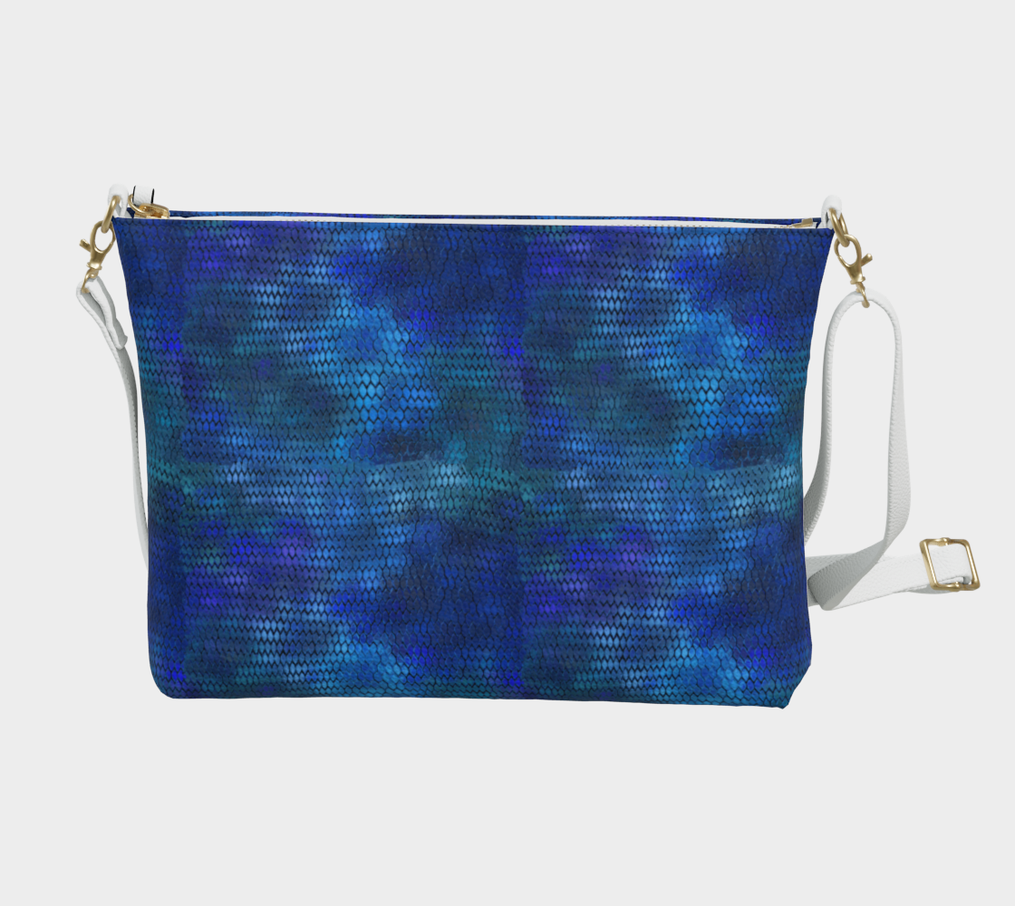 Blue Dragon Scales Vegan Crossbody Purse