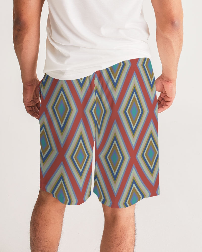 Colorful Diamonds Variation 3 Men's All-Over Print Jogger Shorts