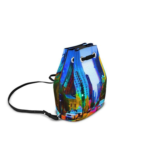 Michigan Ave Leather Bucket Backpack