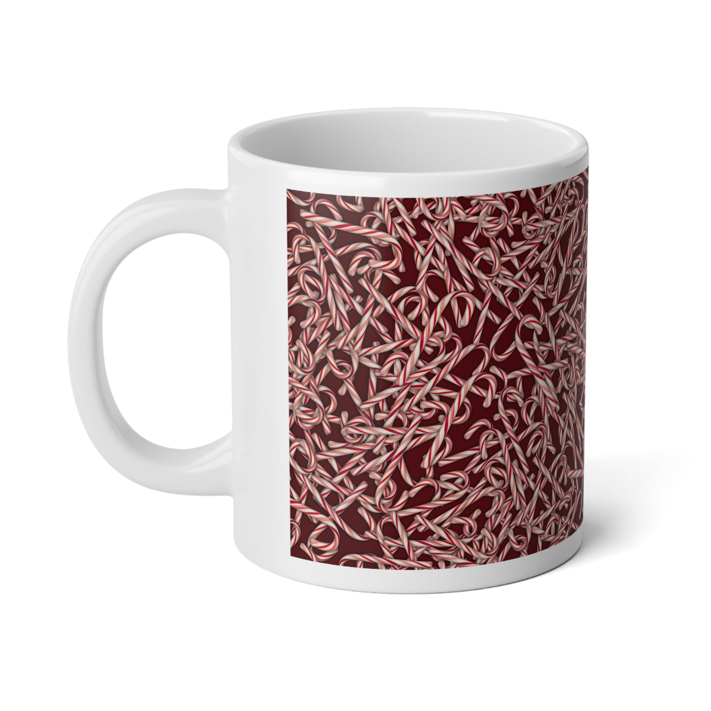 Candy Cane Pattern 20oz Jumbo Mug —  Ceramic Coffee Cup