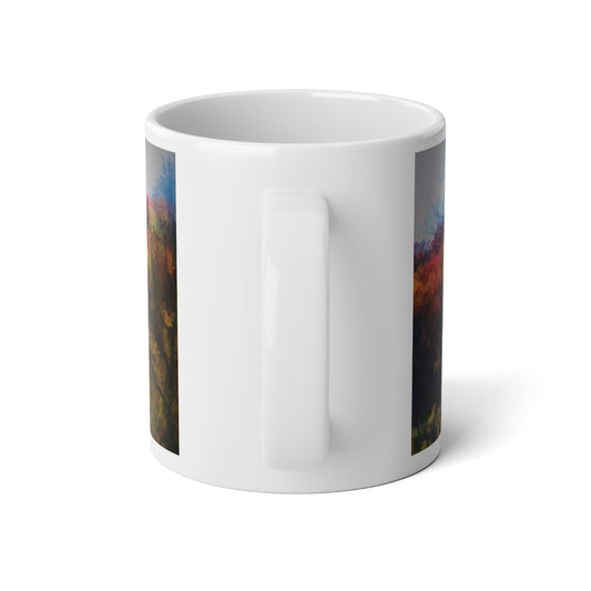 Autumn Forest Jumbo Mug, Cozy Coffee Cup, 20oz Hot Beverage, Fall Decor, Nature Lover Gift, Scenic Mug