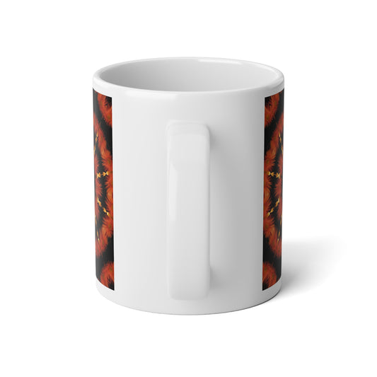 Pink Flowers and Candles Kaleidoscope Jumbo Mug, 20oz Coffee Cup for Cozy Mornings, Unique Gift, Home Décor, Fall Style, Tea Lovers