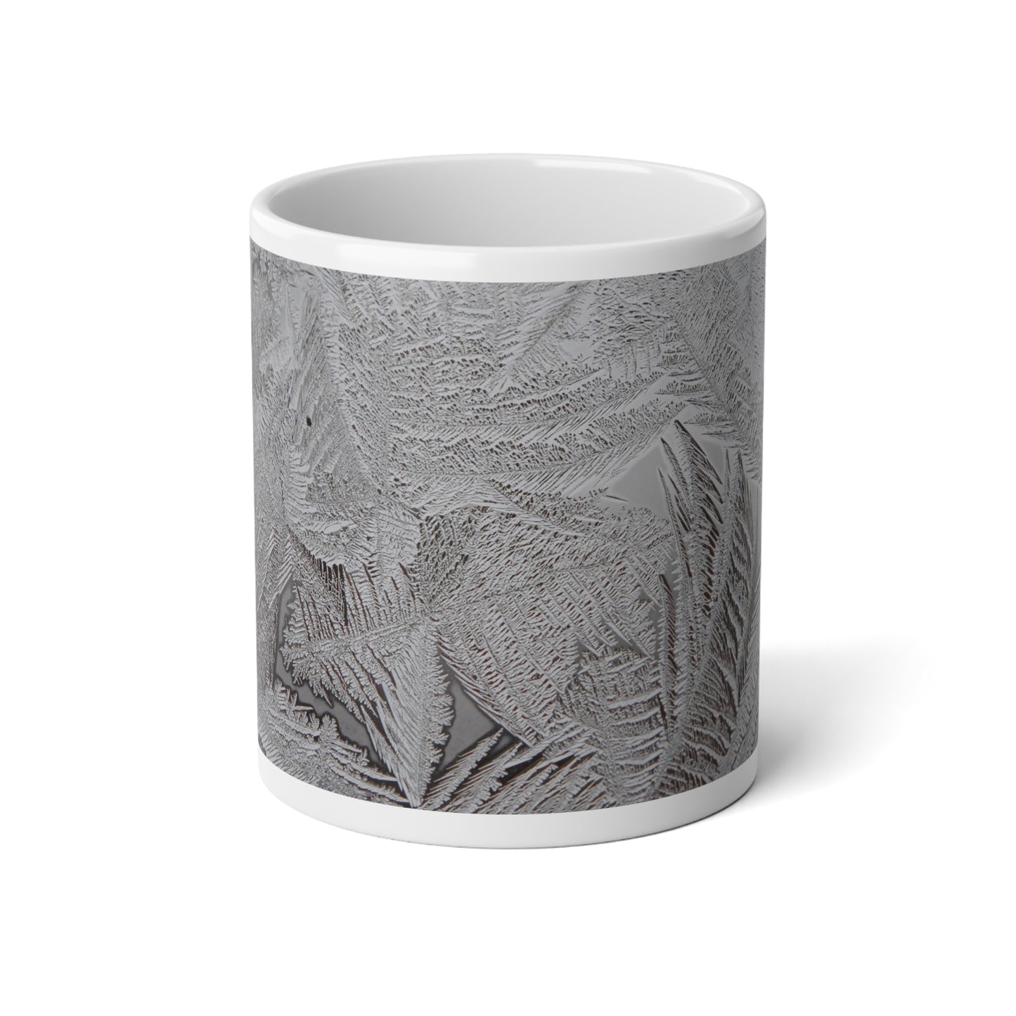 20oz Frost Pattern Mug — Large Jumbo Coffee Cup with Window Frost Design