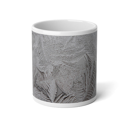 20oz Frost Pattern Mug — Large Jumbo Coffee Cup with Window Frost Design