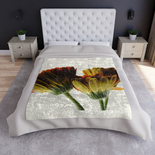 Daisy Undersides Crushed Velvet Blanket
