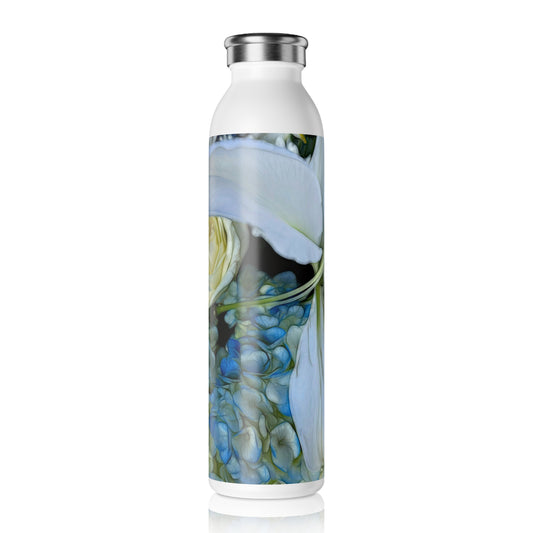November Flowers 1 Slim Water Bottle - Eco-Friendly Hydration, Gift for Her, Summer Essential, Yoga & Fitness Companion, Hydrate in Style
