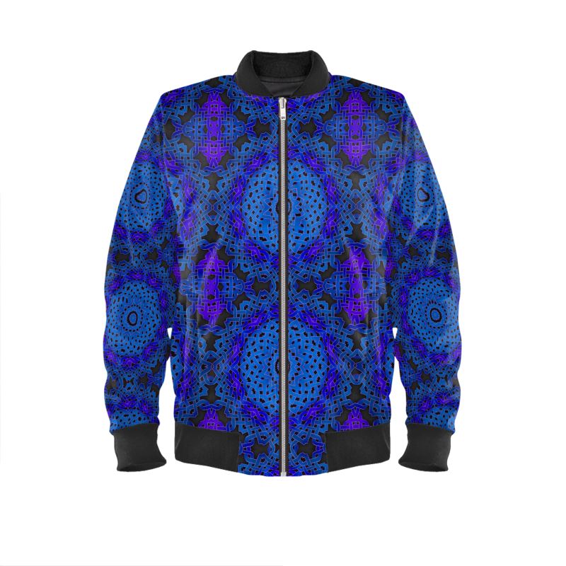 Blue Celtic Knot Kaleidoscope Mens Bomber Jacket