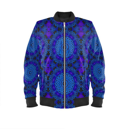 Blue Celtic Knot Kaleidoscope Mens Bomber Jacket