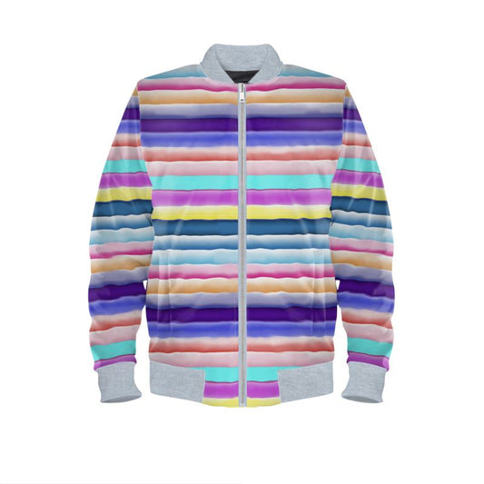 Cotton Candy Stripe Mens Bomber Jacket