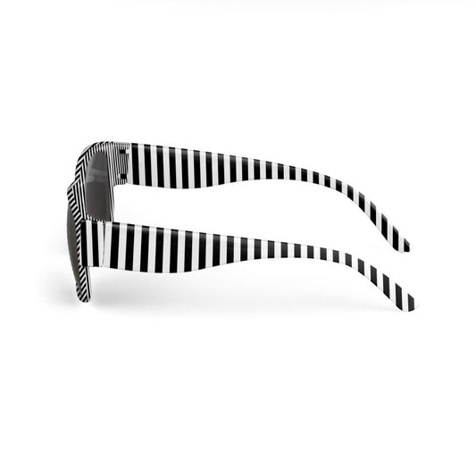 Black and White Stripes Sunglasses