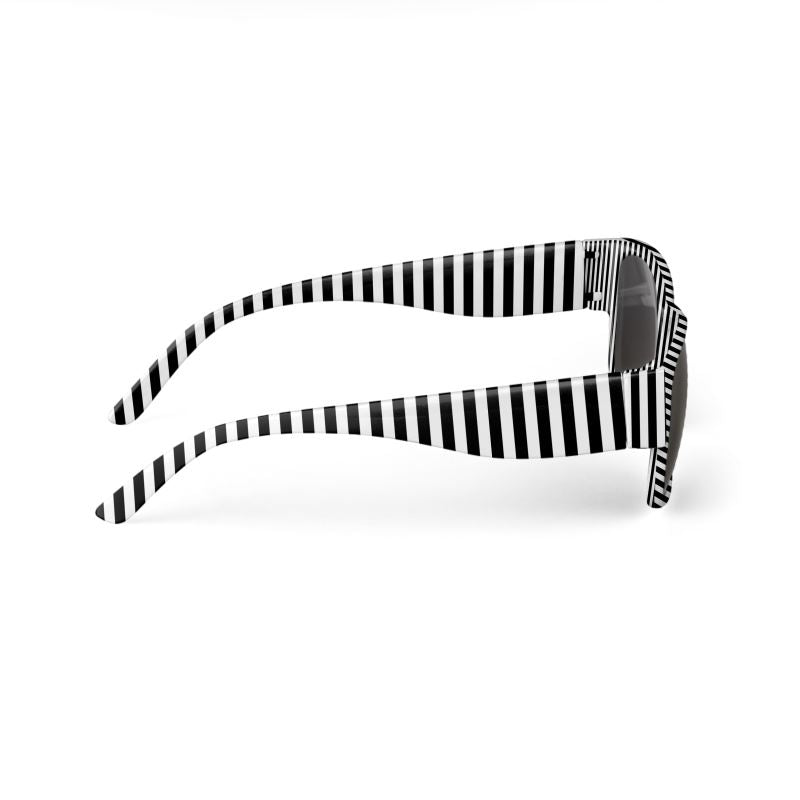 Black and White Stripes Sunglasses