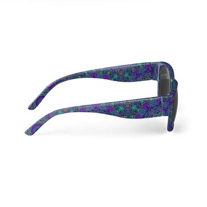 Blue Green Purple Kaleidoscope Sunglasses