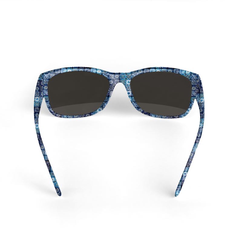 Blue Ice Crystals Motif Sunglasses
