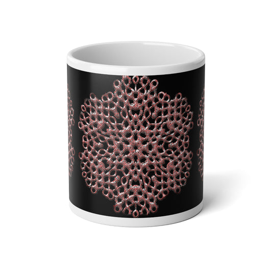 20oz Jumbo Mug — Candy Cane Snowflake | Decorative Coffee Cup, Boho Gift