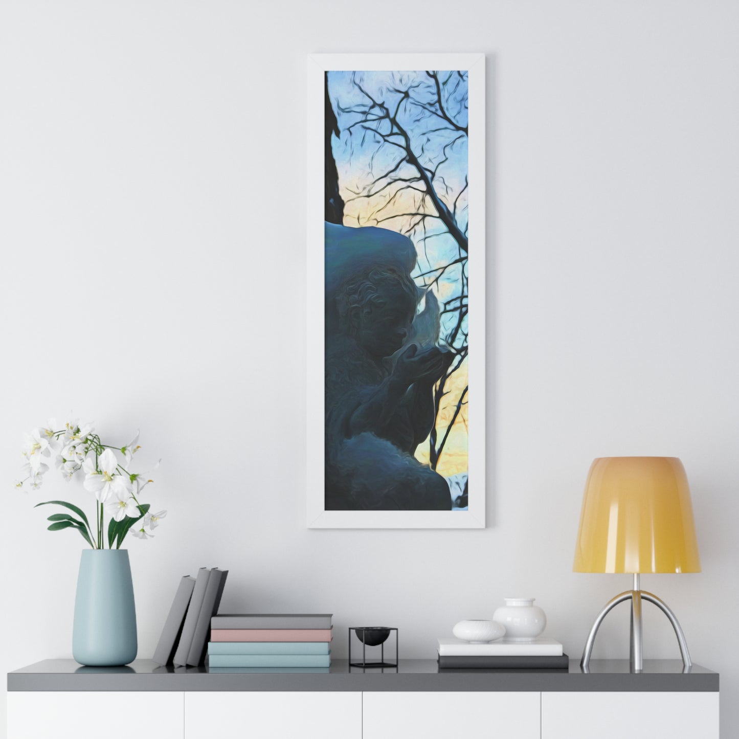 Angel On My Tree Framed Vertical Poster