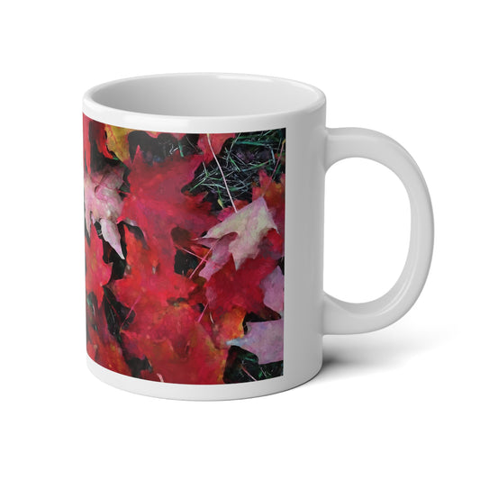 Maple Leaves 5 Jumbo Mug, Cozy Fall Drinkware, 20oz Coffee Cup, Seasonal Home Décor, Ideal for Thanksgiving and Fall Gatherings