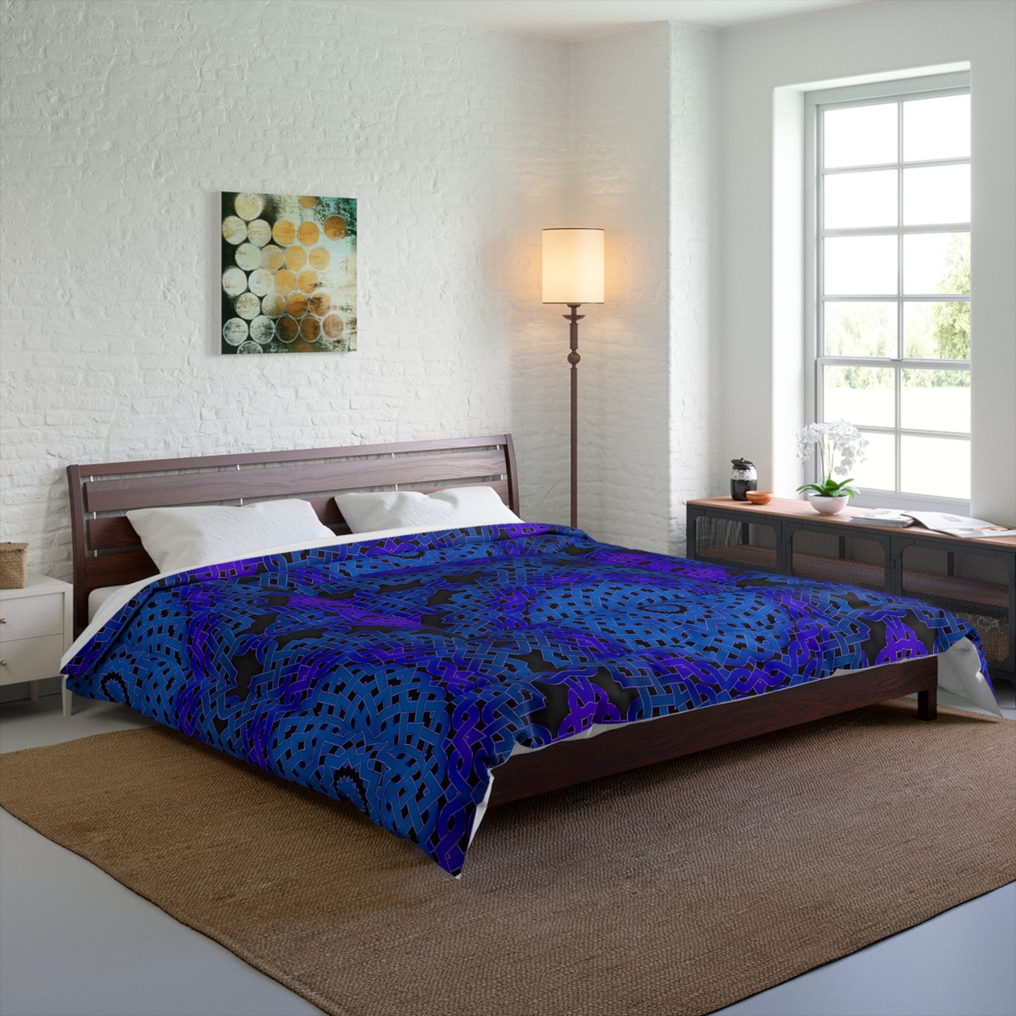Blue Celtic Kaleidoscope Comforter — Bohemian Bedding
