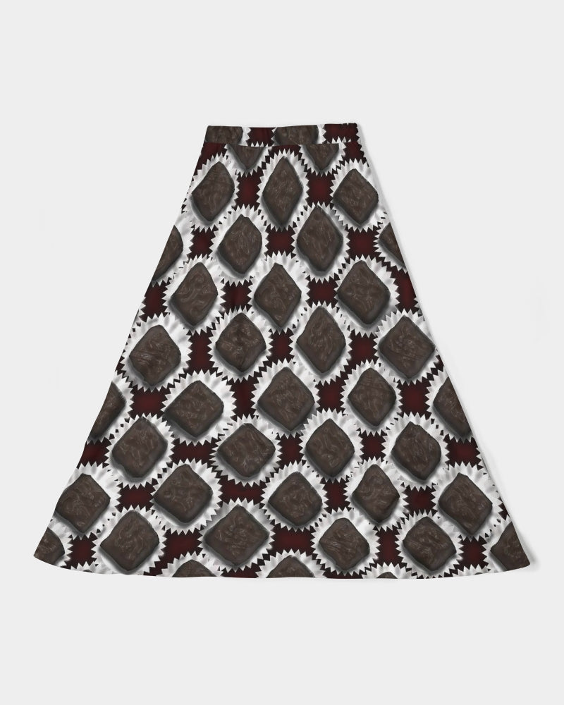 Box of Chocolates Women's All-Over Print A-Line Midi Skirt