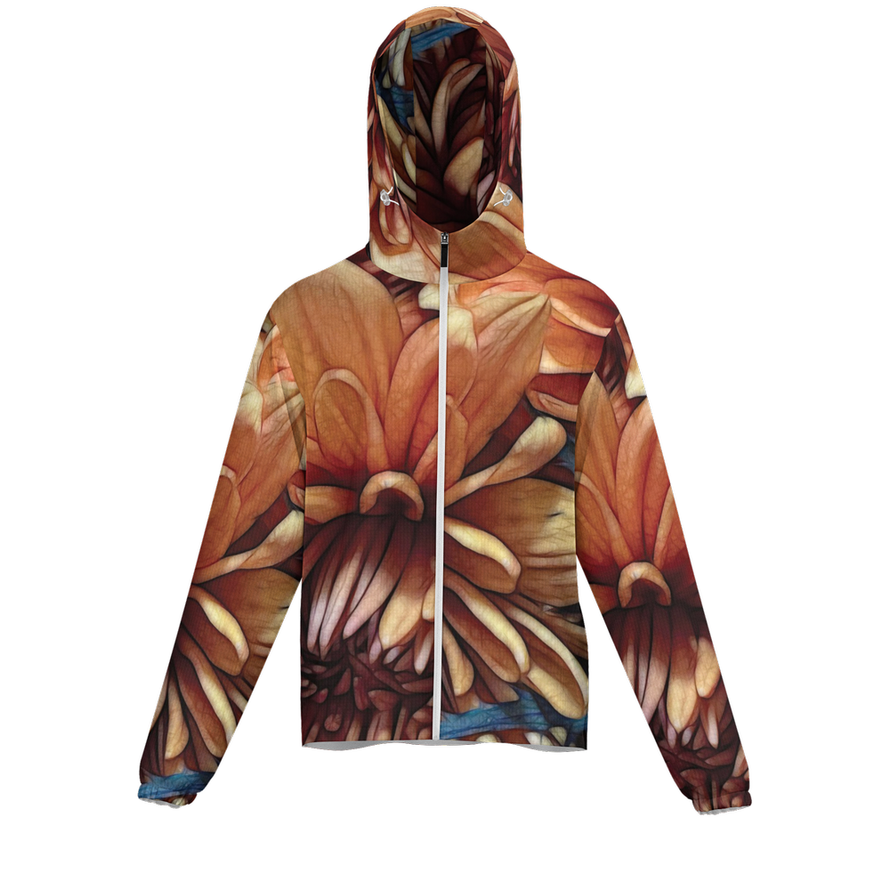 October Flowers 8 Unisex Lightweight Hooded Windbreaker- Water Resistant