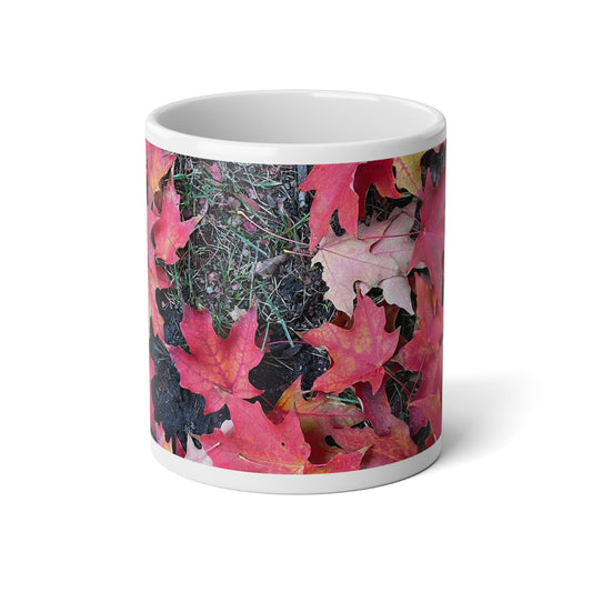 Maple Leaves 4 Jumbo Mug, Fall Coffee Cup, 20oz Ceramic Mug, Seasonal Drinkware, Rustic Home Decor, Perfect Gift for Fall Enthusiasts